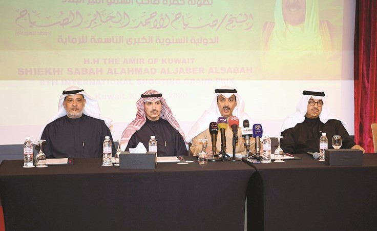 دعيج العتيبي وعبيد العصيمي خلال المؤتمر الصحافي	 (زين علام)