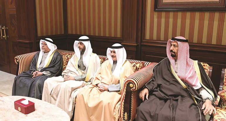 الشيخ علي الجراح والشيخ محمد العبدالله والشيخ خالد العبدالله والشيخ علي الخالد