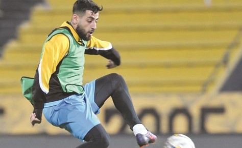 الفلسطيني عدي الدباغ في صفوف القادسية	(المركز الإعلامي للقادسية)