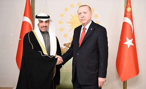 الرئيس أردوغان يستقبل الغانم والوفد البرلماني المرافق