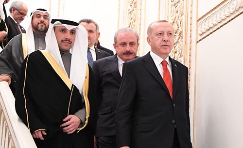 الرئيس أردوغان يستقبل الغانم والوفد البرلماني المرافق
