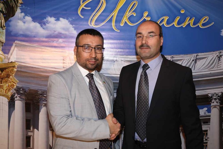  الزميل يوسف غانم ورئيس المجلس الأوكراني العربي التجاري د.عماد أبو الرُب