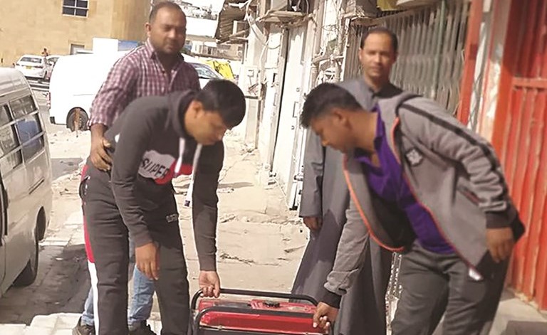 مصادرة مولد كهربائي في الجليب