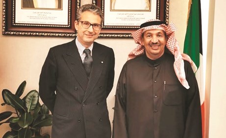 م.وليد الجاسم مستقبلا السفير الإيطالي