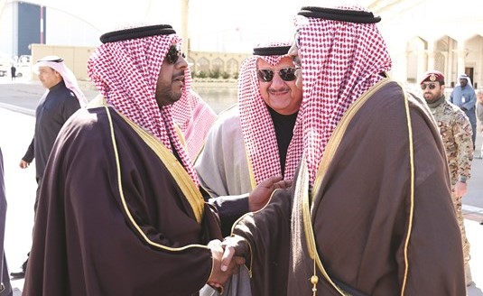 سمو الشيخ صباح الخالد لدى مغادرته وفي وداعه الشيخ أحمد المنصور
