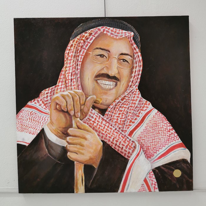 "رجل الإنسانية والسلام"..احتفاء تشكيلي بحريني بقائد العمل الإنساني