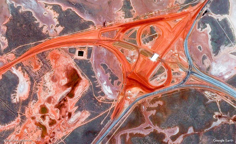 صورة من الفضاء لأحياء مدينة بورت هيدلاند، أستراليا