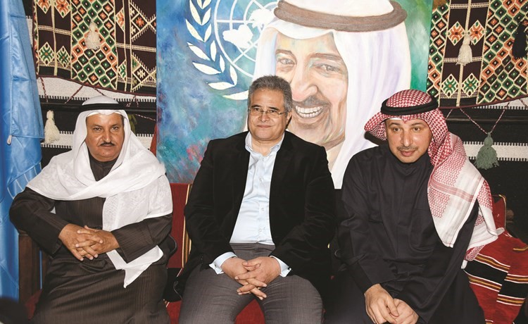 المستشار محمد شرار وناصر الهين ود.طارق الشيخ خلال الاحتفال 	(أحمد علي)