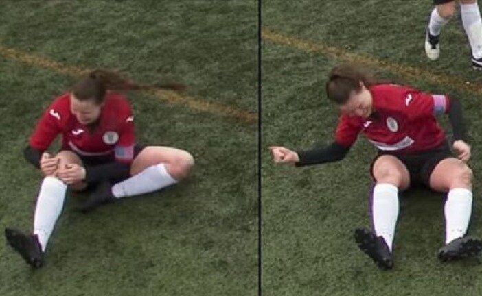 بالفيديو.. لاعبة تعيد ركبتها بعد الخلع إلى مكانها وتستكمل المباراة