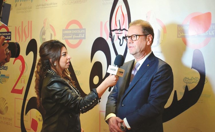 أحمد الصيرفي متحدثا للزميلة دعاء خطاب