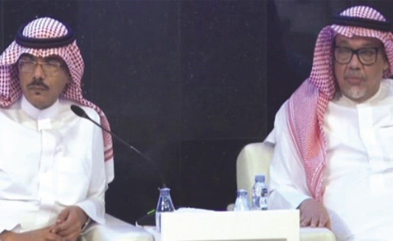 جانب من المؤتمر الصحافي للجنة متابعة كورونا في السعودية	(العربية)