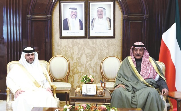 سمو الشيخ صباح الخالد ورئيس ديوان المحاسبة في دولة قطر الشقيقة الشيخ بندر بن محمد بن سعود آل ثاني