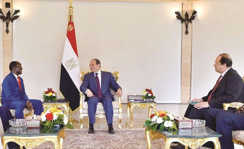 الرئيس عبدالفتاح السيسي مستقبلا جيمس وانى إيجا نائب رئيس جنوب السودان