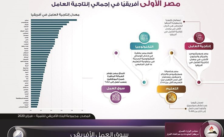 مجلس الوزراء: مصر الأولى أفريقياً في إنتاجية العامل