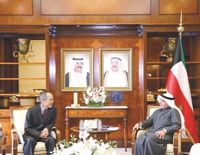 الشيخ د.أحمد ناصر المحمد يستقبل سفير اليابان