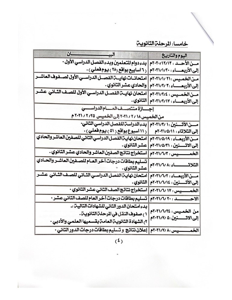 "الأنباء" تنشر المسودة المقترحة للتقويم الدراسي التكميلي 2019 - 2020 والتي قد تجري عليها بعض التعديلات لدى اعتمادها نهائياً