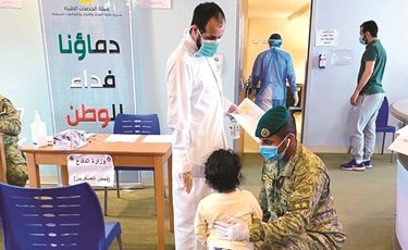 أحد كوادر الحرس الوطني في مستشفى جابر