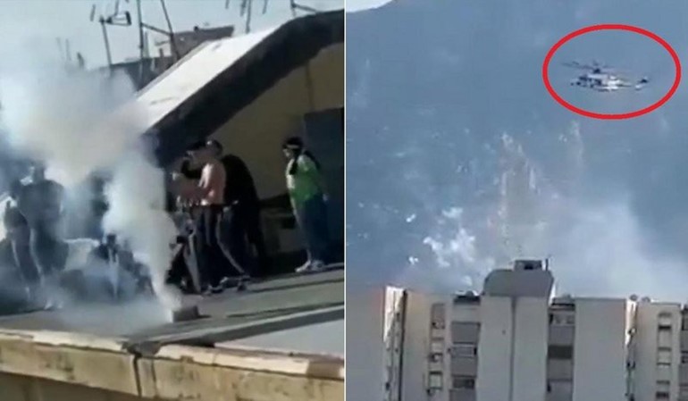 بالفيديو.. مروحية شرطة تحبط حفلًا على السطح اخترق حظر كورونا في ايطاليا
