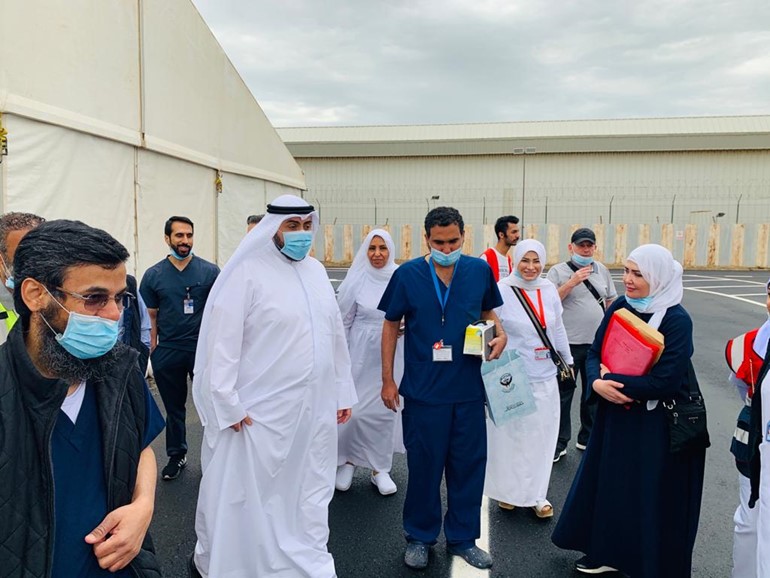 باسل الصباح يتفقد جهوزية موقع استقبال طائرات الإجلاء لمتابعة استعداد الفرق الطبية
