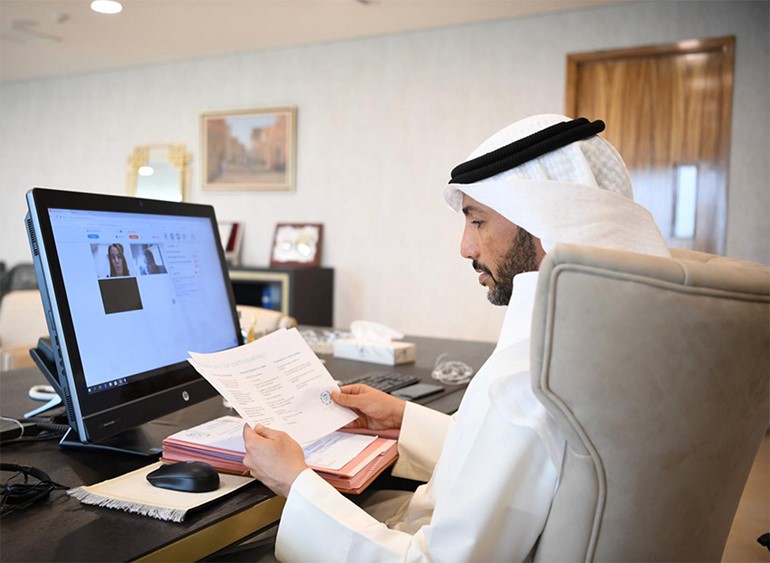 الغانم يشارك عبر الفيديو باجتماع اللجنة التحضيرية لمؤتمر رؤساء برلمانات العالم