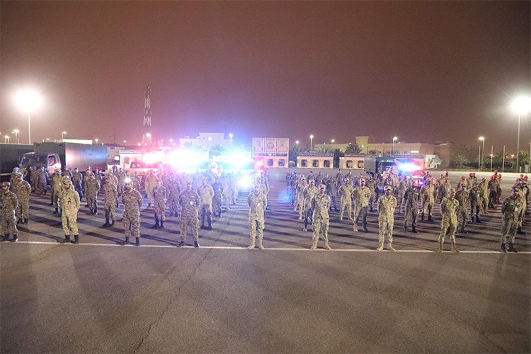 الحرس الوطني يتولى تأمين عدد من مراكز الإيواء الصحية ومركز إجلاء العمالة المخالفة