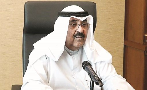 الشيخ مشعل الأحمد خلال الاتصال المرئي