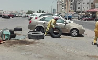 الجبعة: رفع 12 سيارة مهملة وغسيل وتعقيم 2000 حاوية