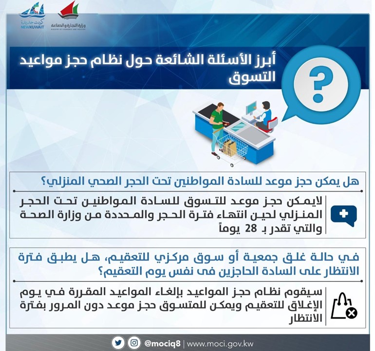 «التجارة» تجيب على أبرز الأسئلة الشائعة للمستهلكين حول نظام حجز مواعيد التسوق