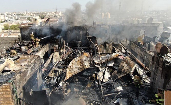 الحريق خلف تلفيات مادية إلى جانب المصابين