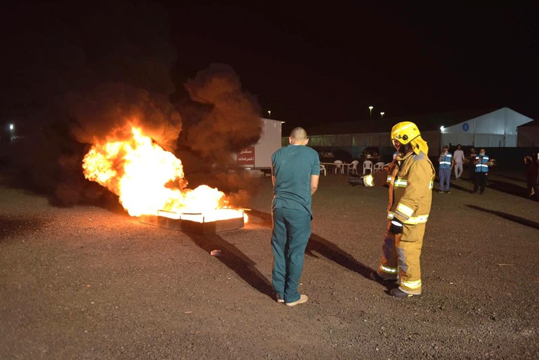 الإطفاء دربت الطاقم الطبي في محجر وزارة الأشغال على خطة الطوارئ