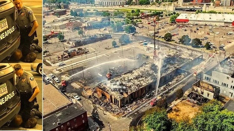 بالفيديو.. شاهد الخراب بمتجر فلسطيني بعد خنق الأميركي جورج فلويد
