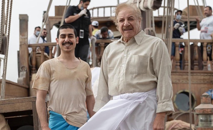 .. ومع عبدالله المسلم في مشهد من المسلسل