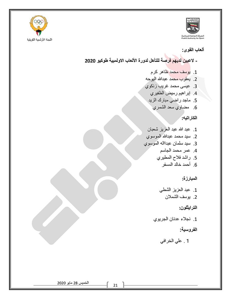 اللجنة الثلاثية تعلن رسمياً مواعيد وبرنامج عودة النشاط الرياضي للألعاب الفردية والجماعية وتحدد اللوائح الصحية الواجب اتباعها ومراعاتها قبل الدخول في التدريبات