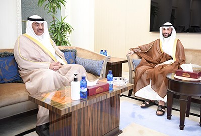 رئيس مجلس الأمة مرزوق الغانم خلال استقباله سمو رئيس الوزراء الشيخ صباح الخالد 