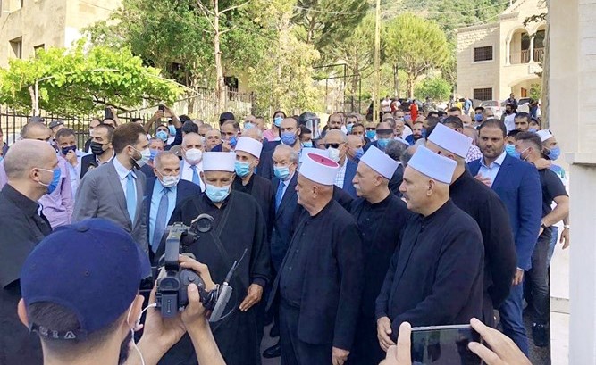 تيمور جنبلاط خلال لقاء المصالحة في الفوارة بالشوف الأعلى