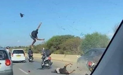 بالفيديو.. حادث خطير خلال استعراض بالدراجات النارية