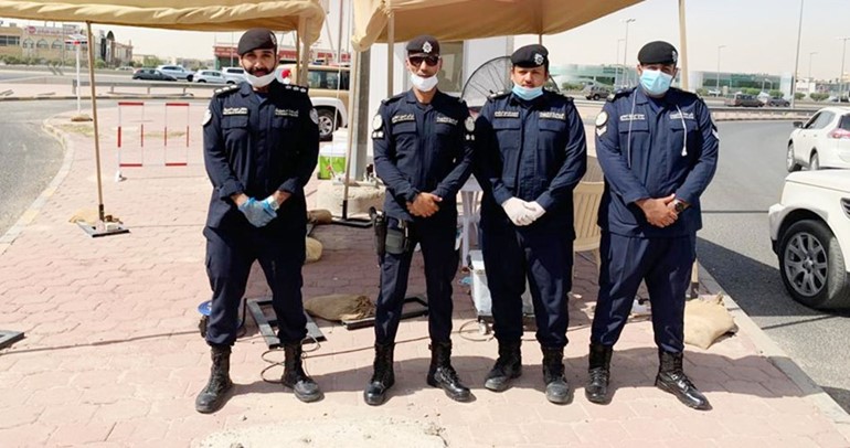 النقيب سلطان الدويلة والملازم اول سعد الرشيدي ووكيل اول تركي الخالدي والعريف حجاج العجمي