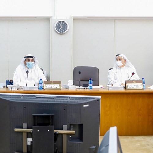 خليل الصالح واسامة الشاهين اثناء اجتماع لجنة الموارد