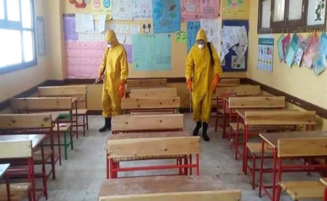 تعقيم وتجهيز لجان الثانوية العامة بالوادي الجديد
