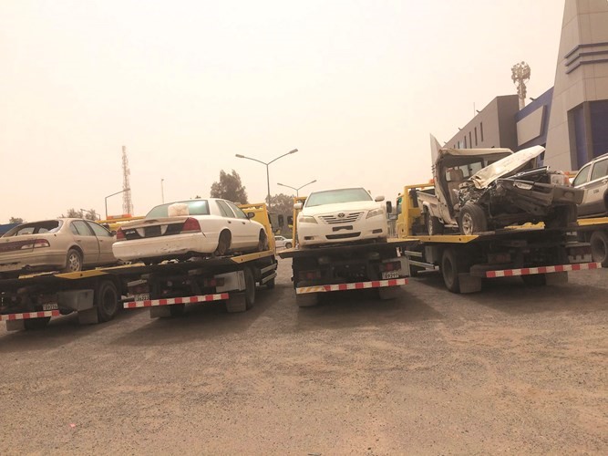المركبات في طريقها الى الكراج