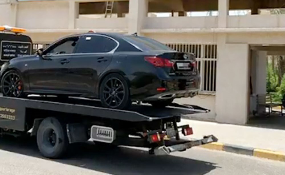 المركبة في طريقها إلى كراج الحجز