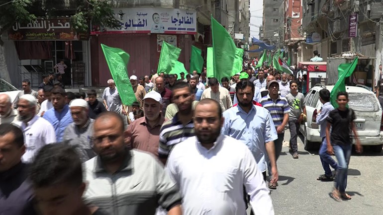 بالفيديو.. فلسطينيون يتظاهرون في جباليا ضد خطة الضم الاسرائيلية