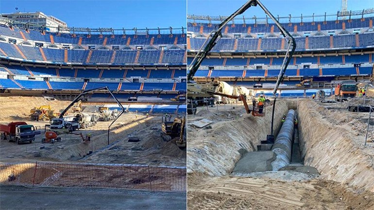 الأنبوب الضخم والكهف الأخضر.. ماذا يجري تحت ملعب ريال مدريد؟