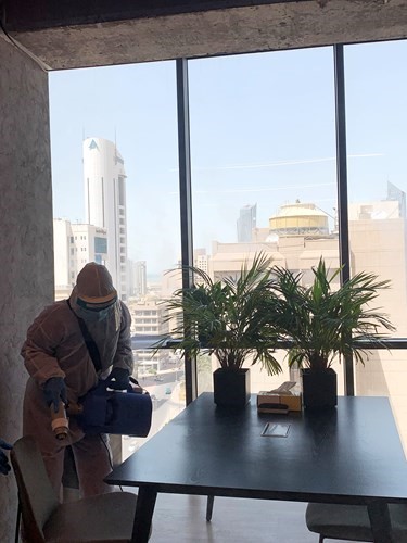 جانب من عمليات تعقيم ترايب
