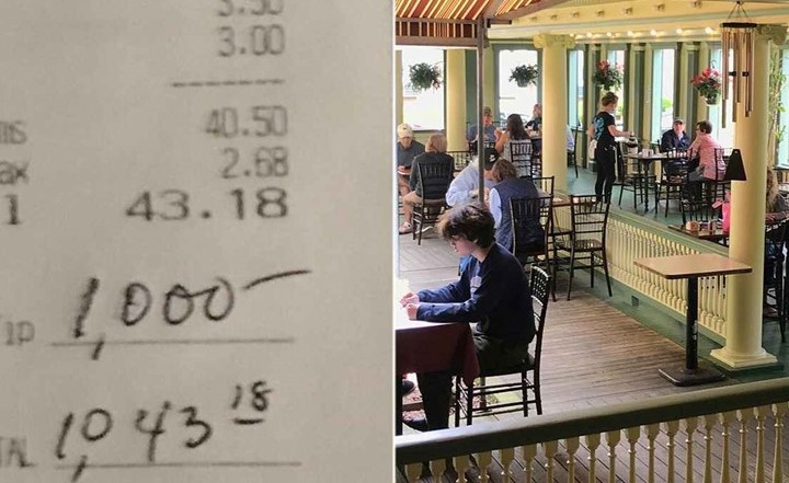 إكرامية بقيمة 1000 دولار لنادلة بمطعم بنيوجيرسي.. إليك القصة