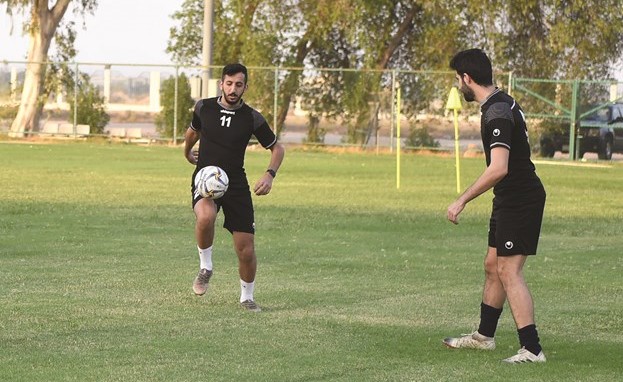نواف المطيري خلال تدريبات برقان الاخيرة 	(محمد هاشم)