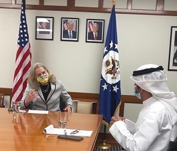 جانب من اللقاء مع السفيرة الأميركية ألينا رومانوسكي 