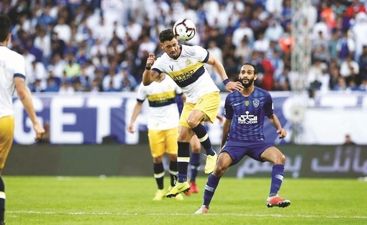 جانب من مباراة الهلال والنصر بالدور الاول