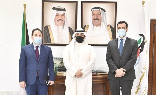الشيخ يوسف العبدالله والقائم بالأعمال في السفارة اللبنانية باسل عويدات(قاسم باشا)
