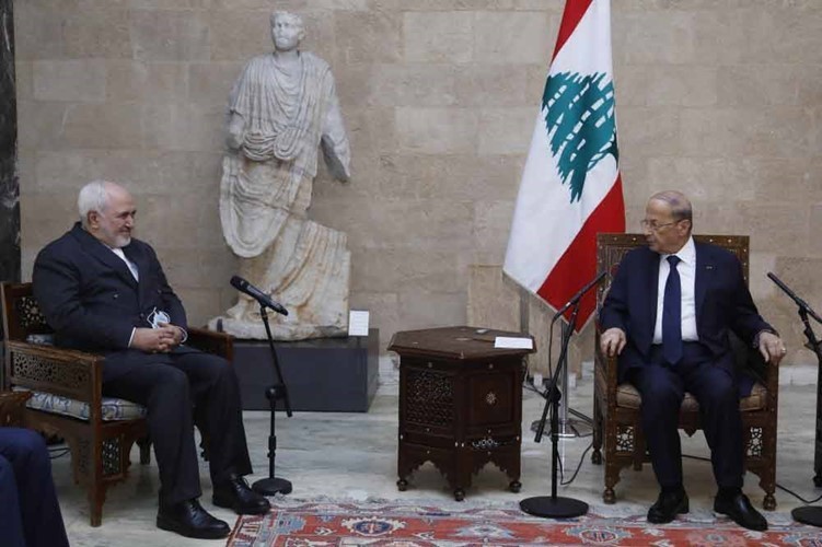  الرئيس العماد ميشال عون مستقبلا وزير خارجية الجمهورية الاسلامية الإيرانية محمد جواد ظريف في بعبدا     (محمود الطويل)